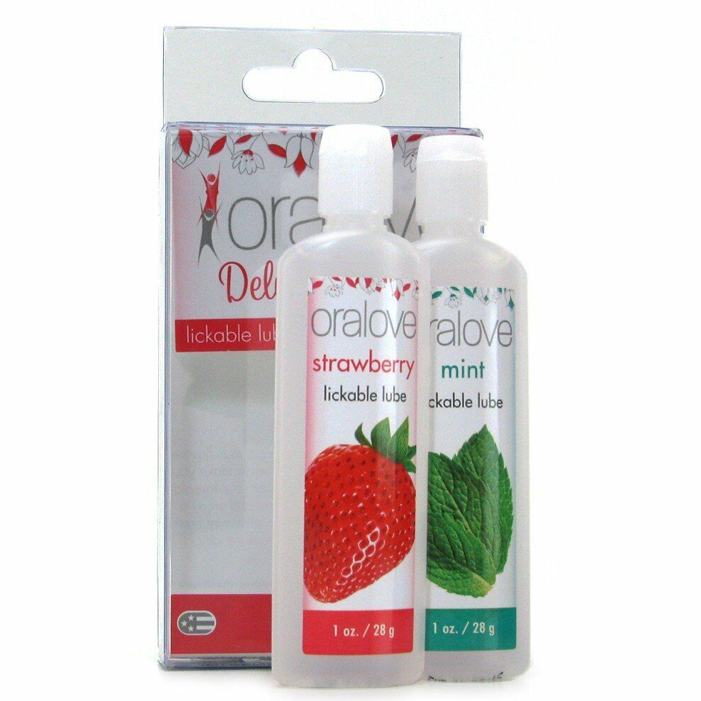 Oral Love Delicious Duo Lickable Edible Lube Lubricant Strawberry & Mint