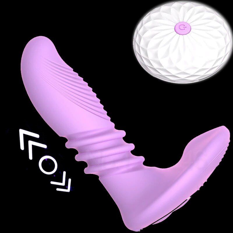 Wireless Remote Control Vibrating Thrusting Stroking Clit G-spot Vibrator Dildo