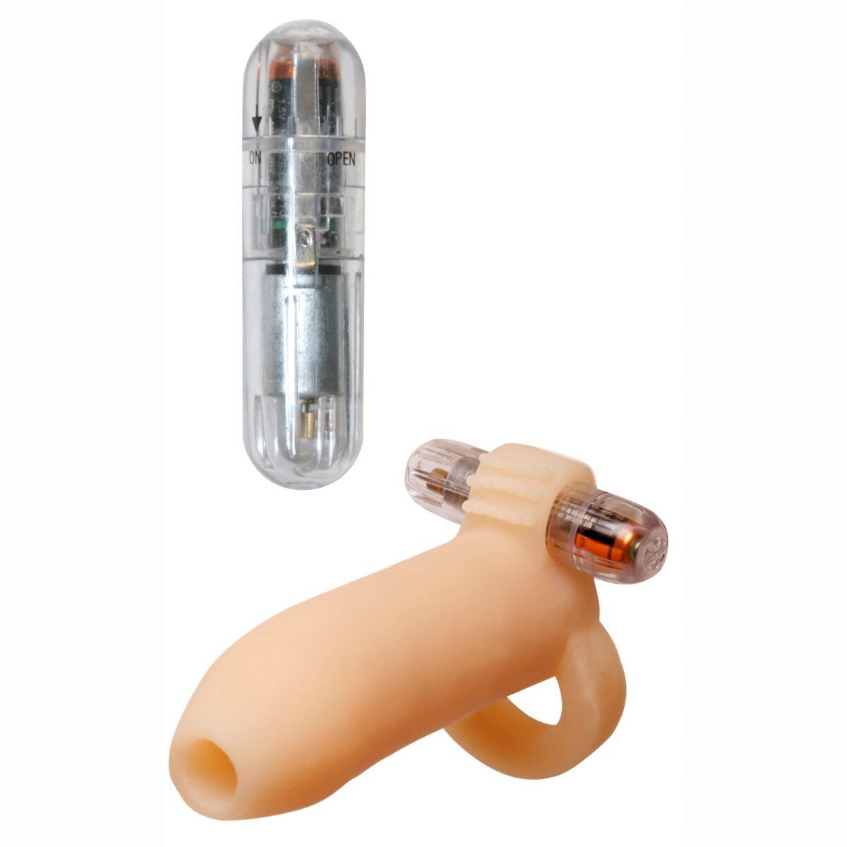 RealFeel Vibrating Cock Sleeve Sheath Penis Extension Girth Enhancer + Ball Loop