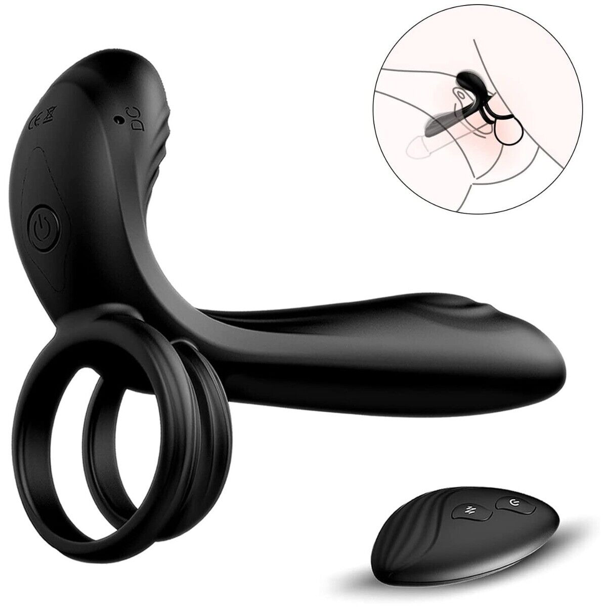 Wireless Vibrating Cock Armor Male Penis Extension Sleeve Ring Girth Enlarger