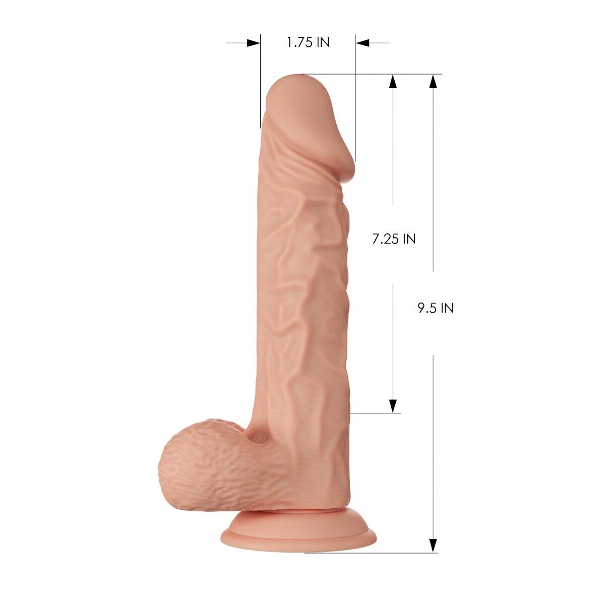 9.5" Vibrating Realistic G-spot Anal Dildo Dong Vibrator Strap-on Compatible