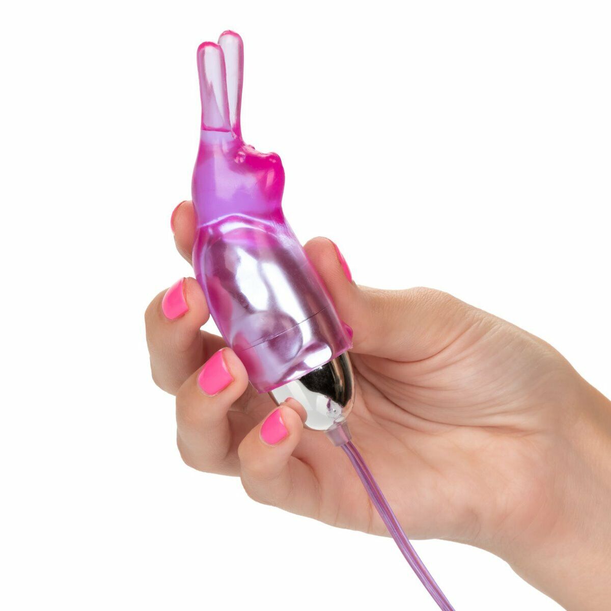 Vibrating Dual Bullet Vibe w/ Bunny Teaser Sleeve Clit Nipple Anal Vibrator Egg