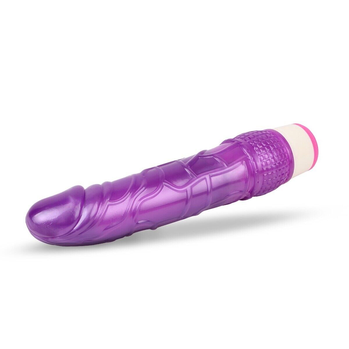 Purple Jelly Flexible Slim Realistic G Spot Anal Vibrator Dildo Massager