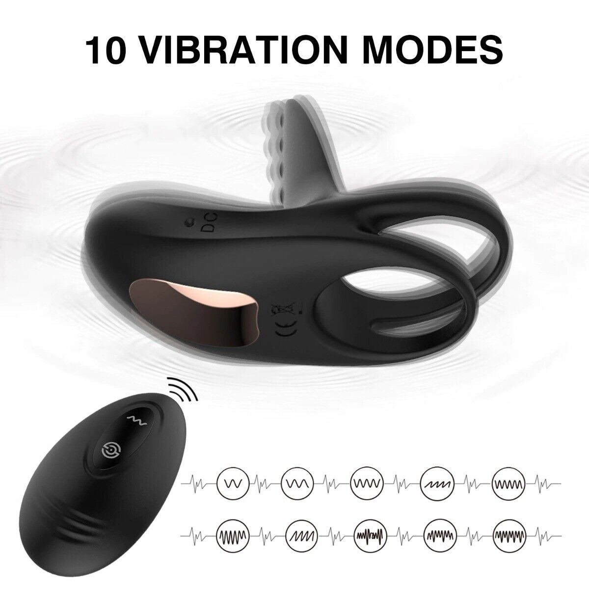 Wireless Vibrating Cock Ball Penis Ring Extension Girth Enhancer Clit Stimulator