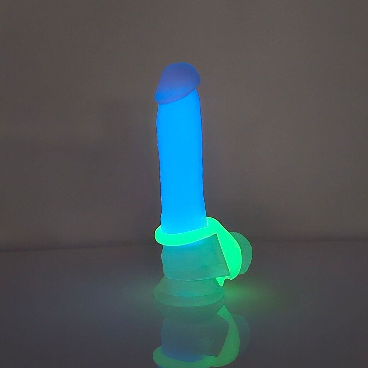 Glow In The Dark Soft Stretchy Silicone Cock & Ball Dual Penis Ring Enhancer