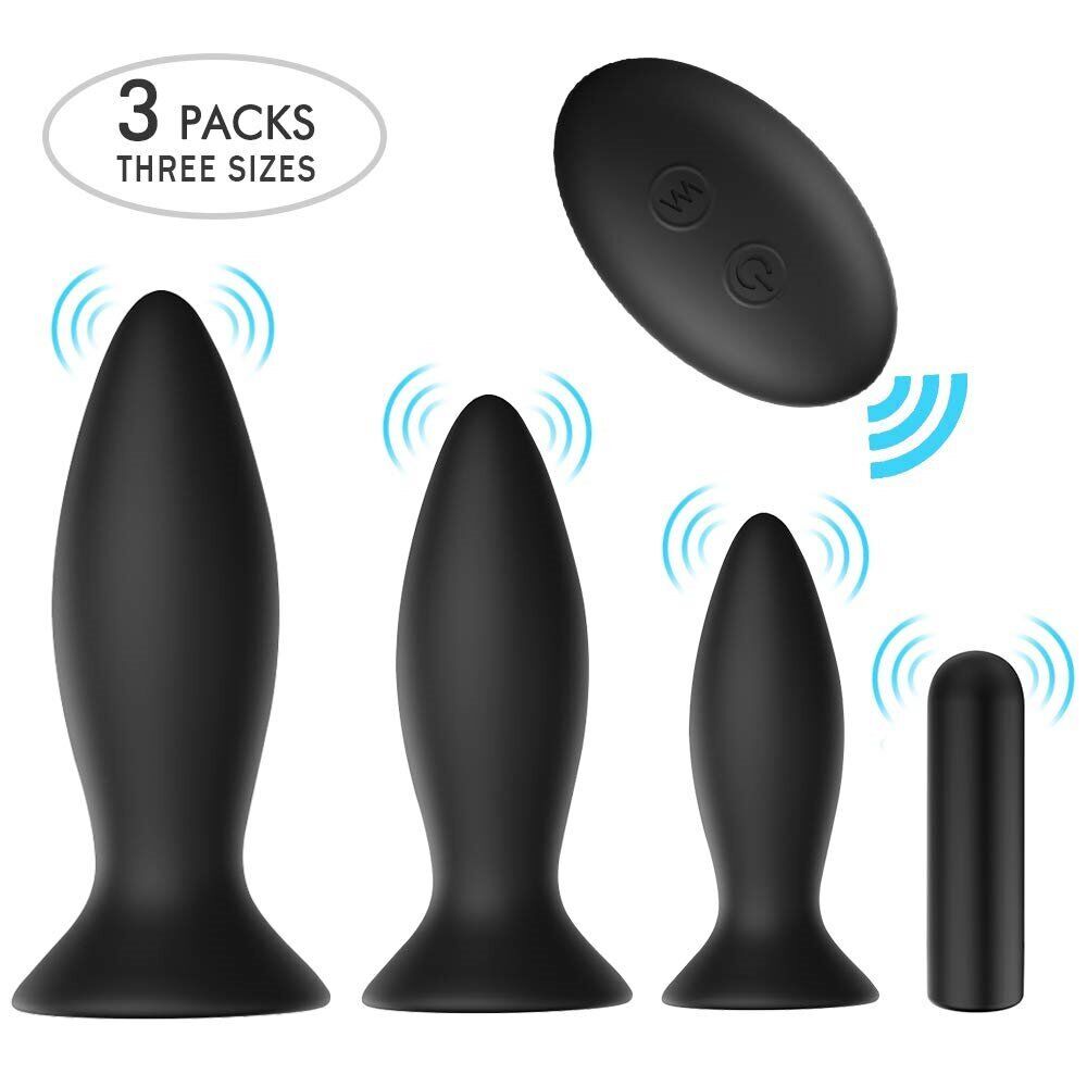 Wireless Remote Control Anal Trainer Butt Plug Vibe Sex Toys for Couples Men