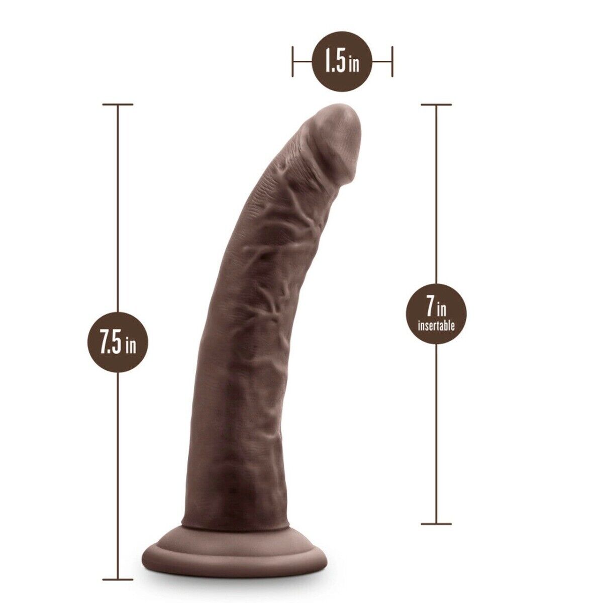 7" Bendable Flexible Black Realistic G-spot Anal Cock Dildo Dong and Suction Cup