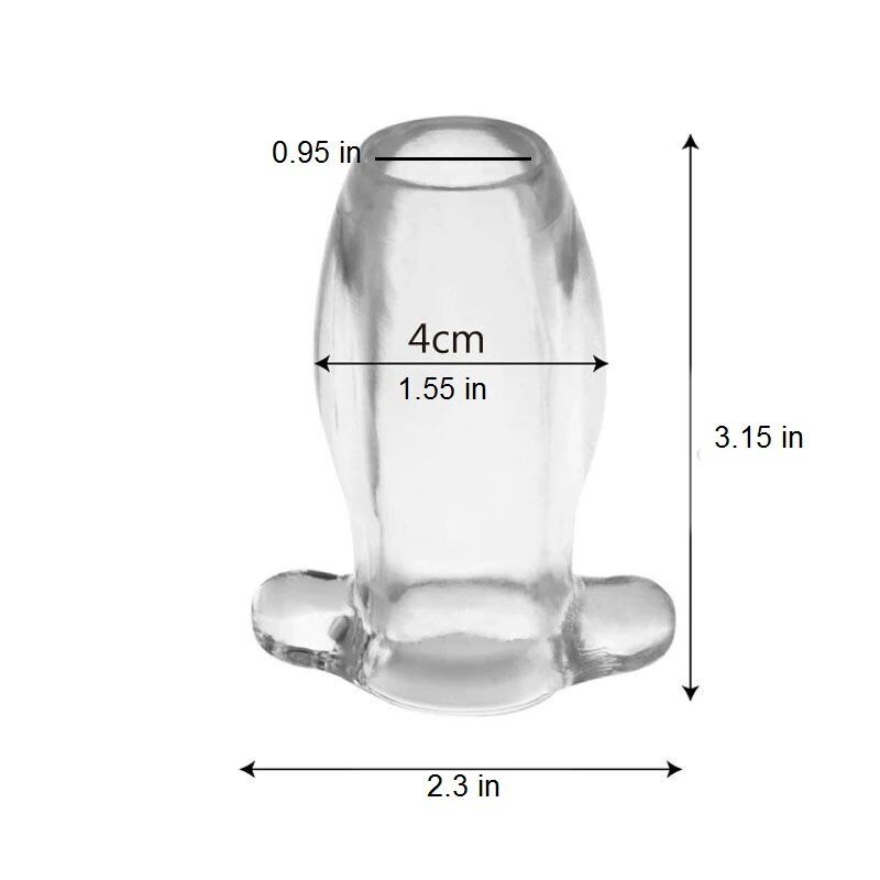 Clear View Soft Hollow Anus Anal Butt Plug Tunnel Dilator Speculum