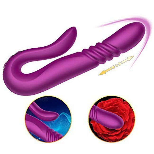 Double Ended Thrusting G-spot Anal Dildo Vibrator Sex-toys for Women Couples