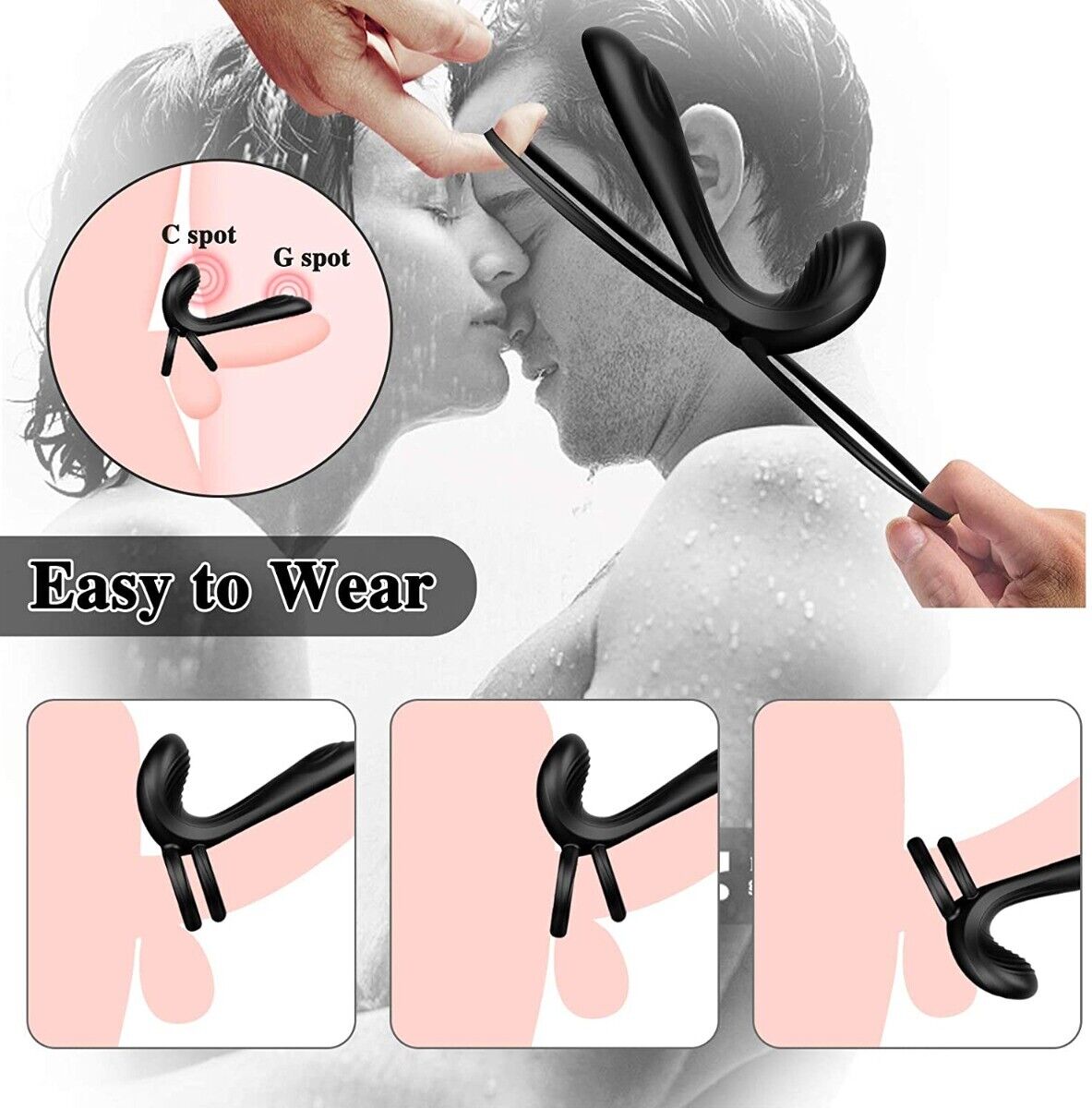 Wireless Vibrating Cock Armor Male Penis Extension Sleeve Ring Girth Enlarger