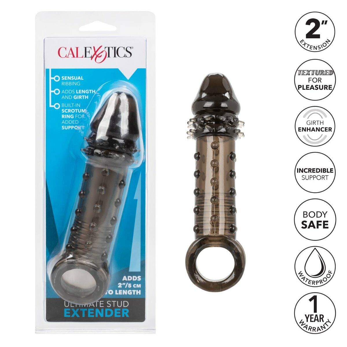 Add 2" Male Penis Cock Extension Sleeve Extender Length Girth Enhancer Enlarger