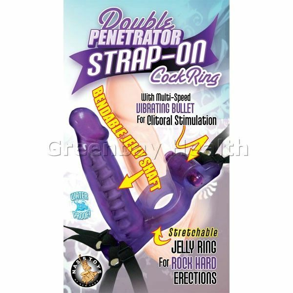 Vaginal Anal Double Penetrator Penetration Vibrating Strap-on Cockring Anal Dong