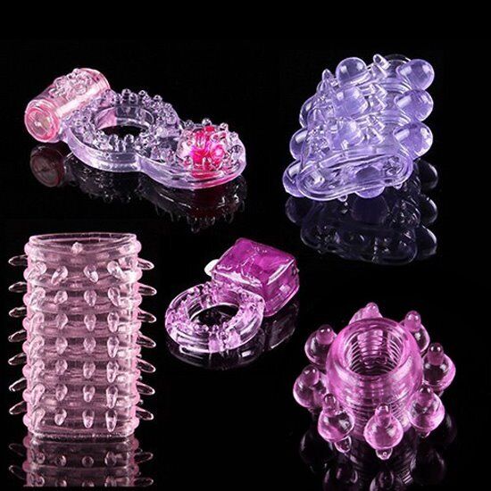 Disposable Stretchy Vibrating Cock Ring Penis Sleeve Sex-toys for Men Couples