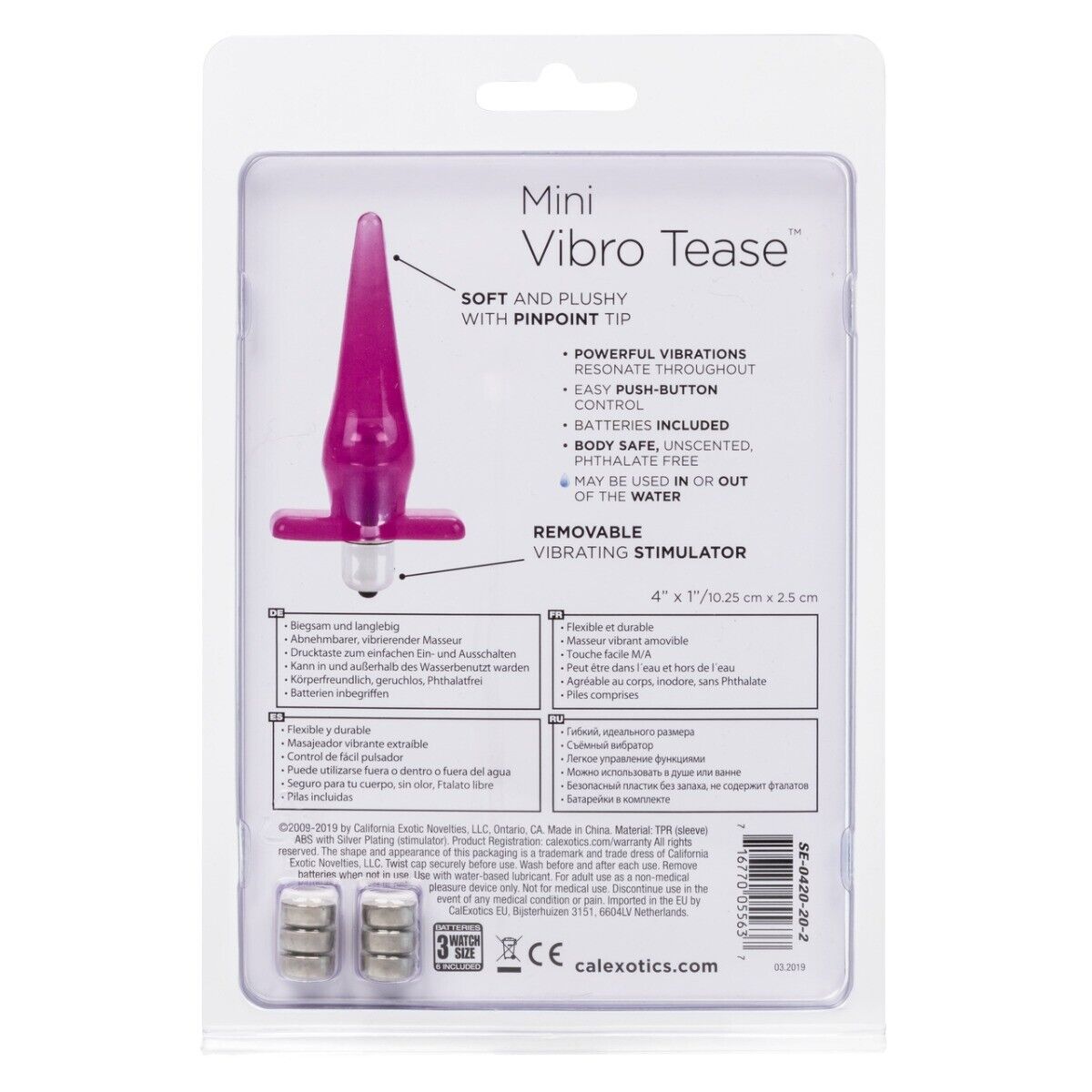 Mini Vibro Tease Slender Slim Vibrating Anal Sex Probe Butt Plug Vibe Vibrator