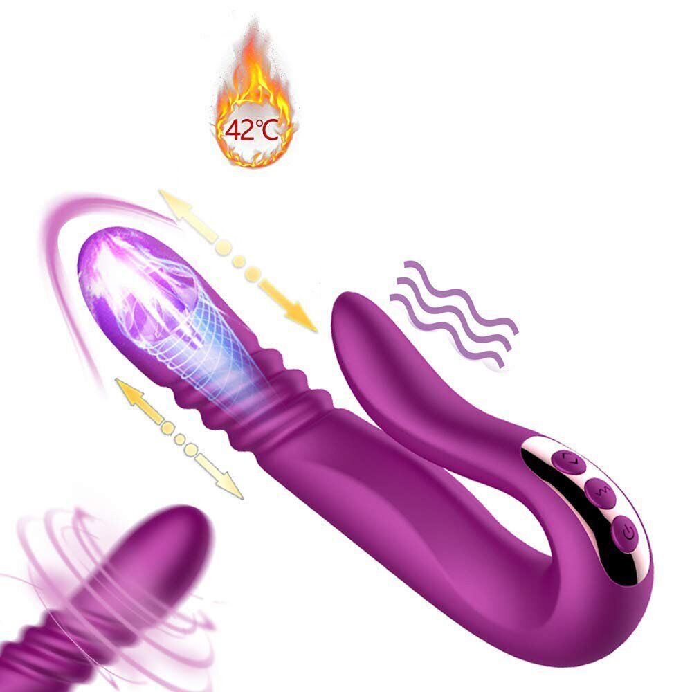 Double Ended Thrusting G-spot Anal Dildo Vibrator Sex-toys for Women Couples