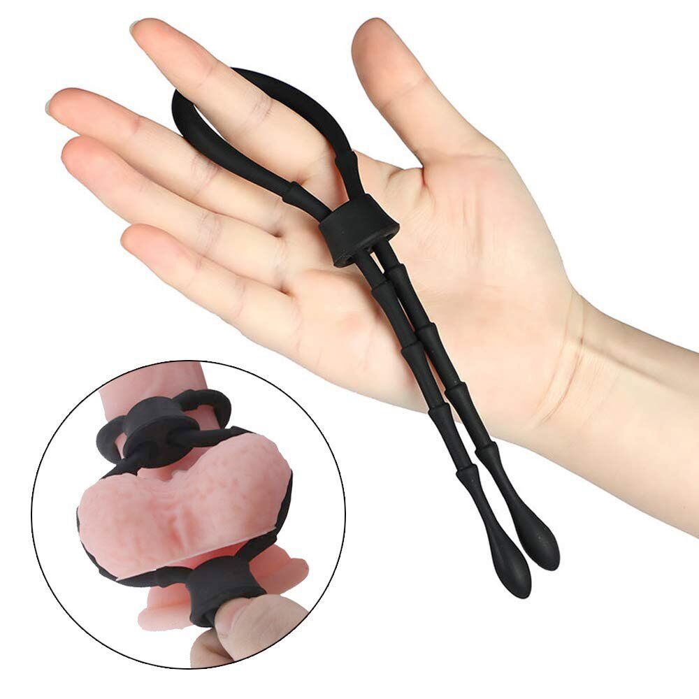 Silicone Lasso Male Erection Keeper Enhancer Prolong Delay Penis Cock Ring