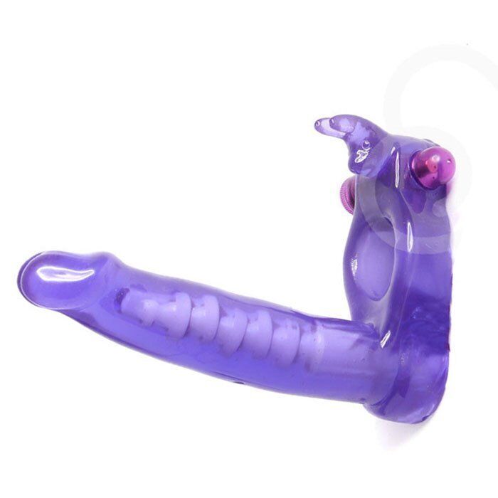 Vaginal Anal Double Penetrator Penetration Vibrating Rabbit Cockring Dildo Dong