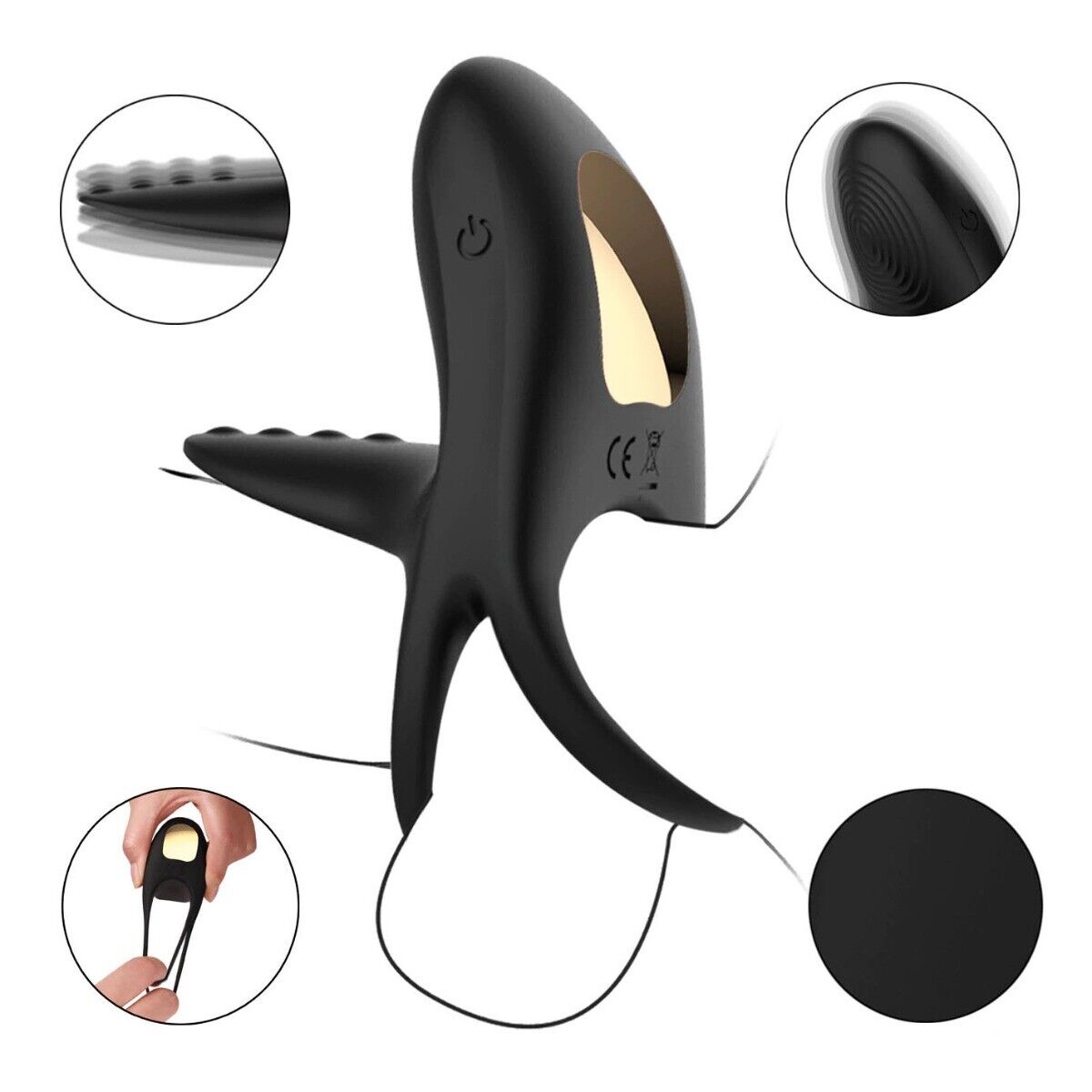 Wireless Vibrating Cock Ball Penis Ring Extension Girth Enhancer Clit Stimulator