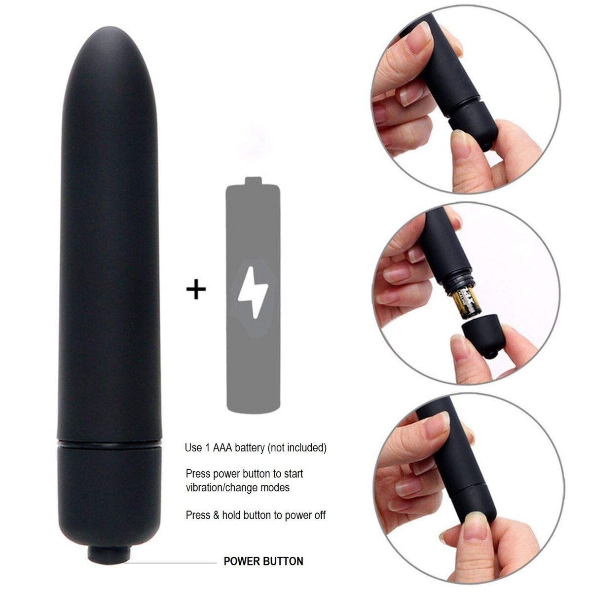 10 Multi-speed Black Bullet Vibrator Adult Sex Toys for Women Couple Lover