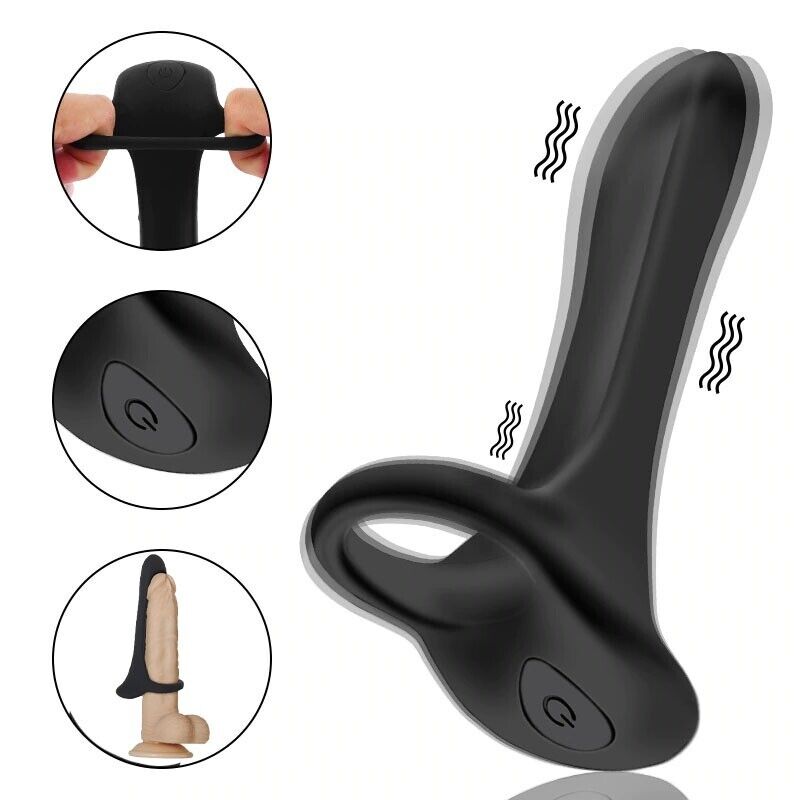 Cock Armor Vibrating Cock Penis Extension Sleeve Ring Girth Enhancer Enlarger