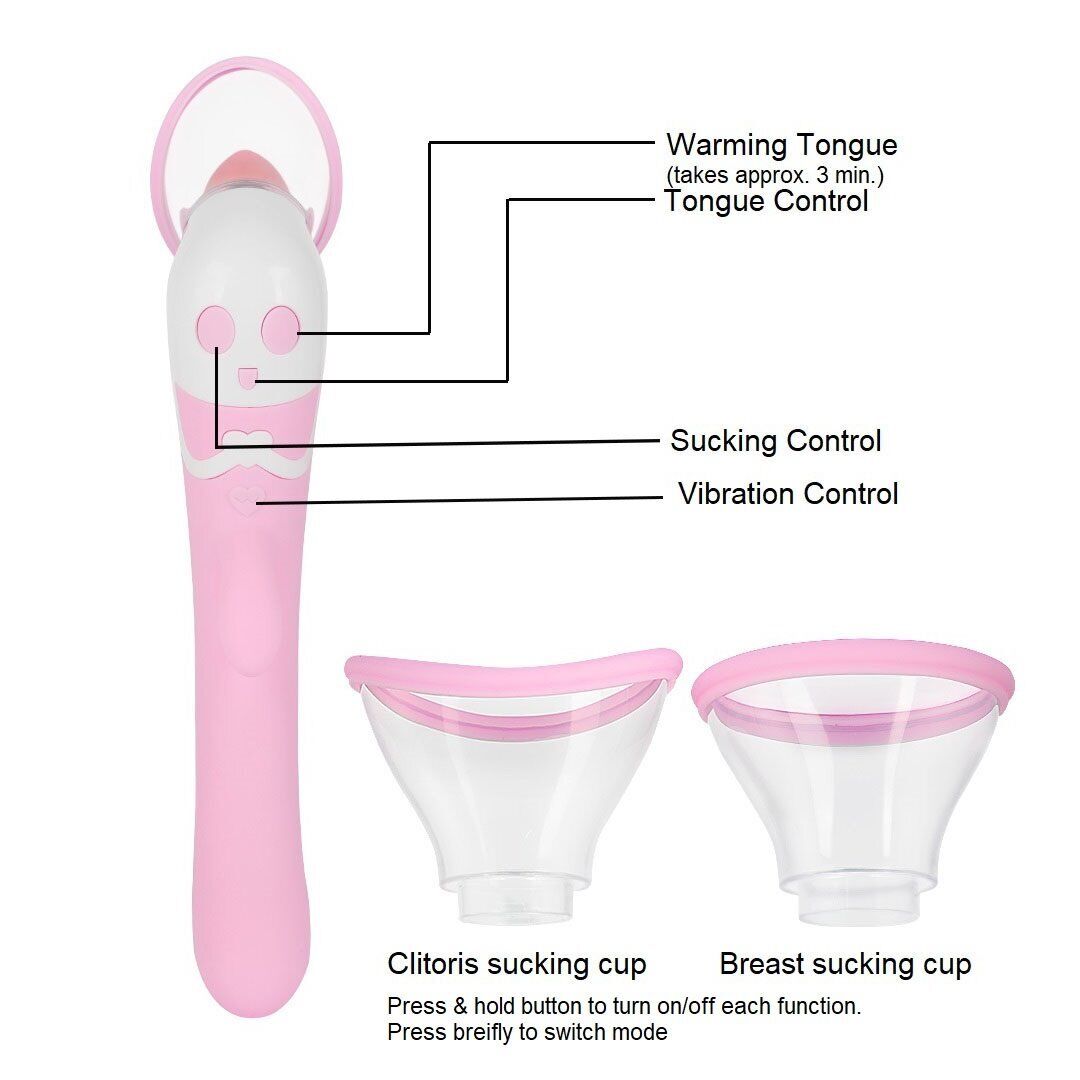 Automatic Tongue Oral Sex Clit Nipple Vaginal Pussy Pump Sucker G-spot Vibrator