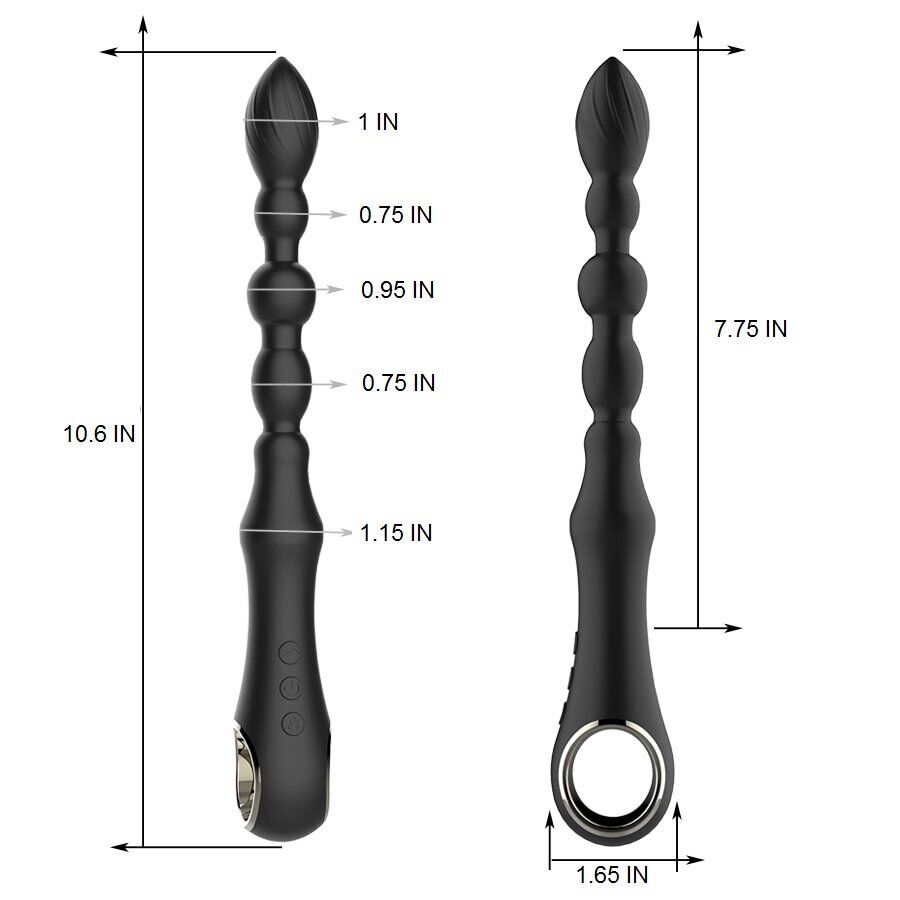 Posable Warming Vibrating Anal Beads Butt Plug Vibrator Prostate Massager