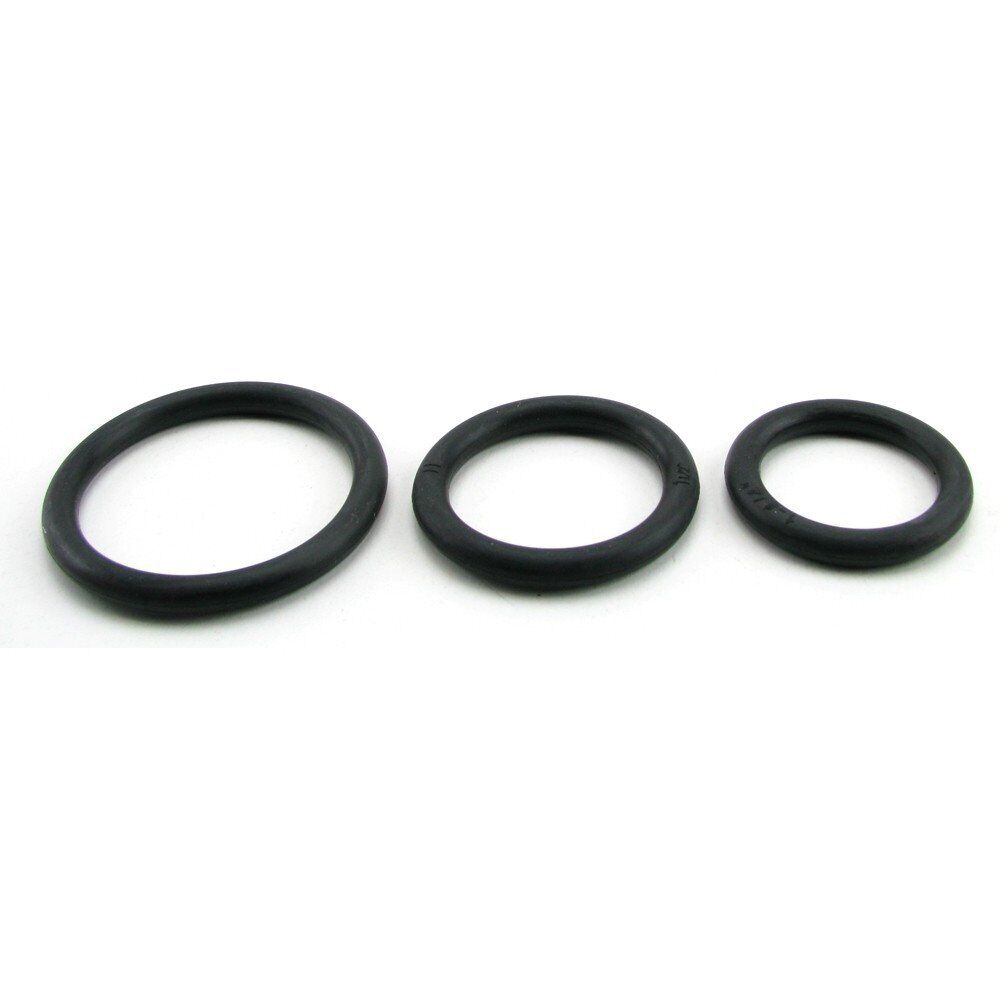 3 Stretchy Rubber Penis Scrotum Adornment Cock Rings Small Medium Large