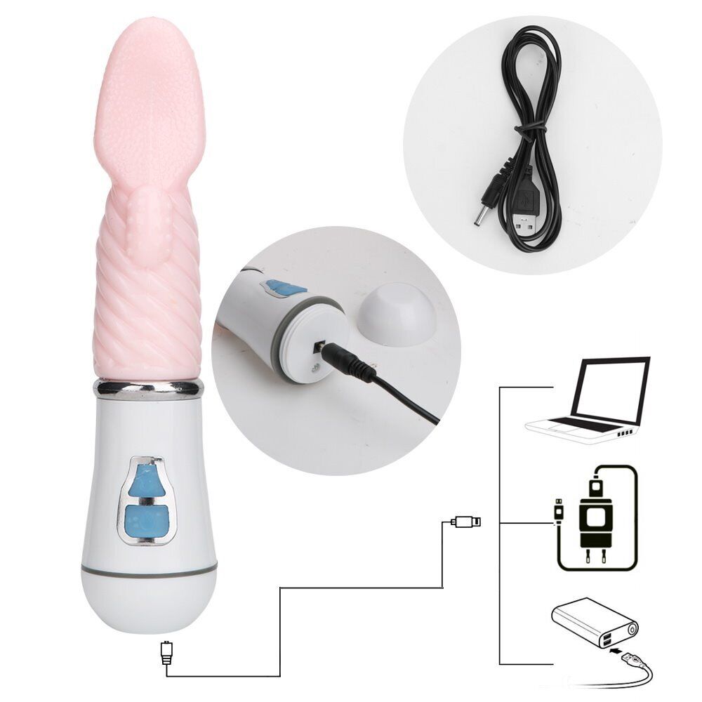 Rechargeable Flicking Tongue Orgasm Vibrator Oral Sex Toys for Women Couples