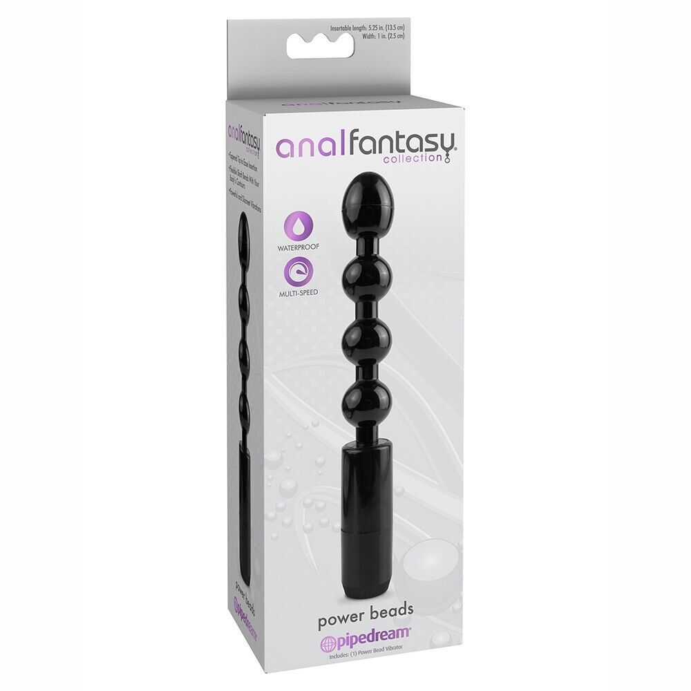 Anal Fantasy Vibrating Power Anal Beads Butt Plug Vibe Vibrator Beginner Sex Toy