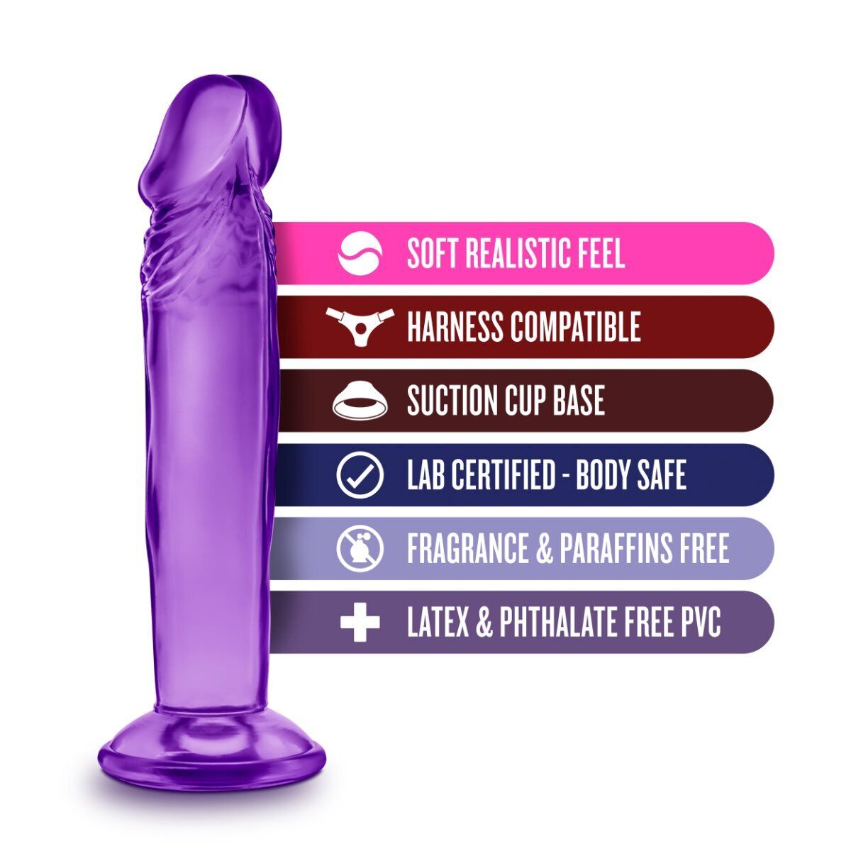 Jelly Small 6" Realistic Bendable Flexible G-spot Anal Dildo Dong Suction Cup