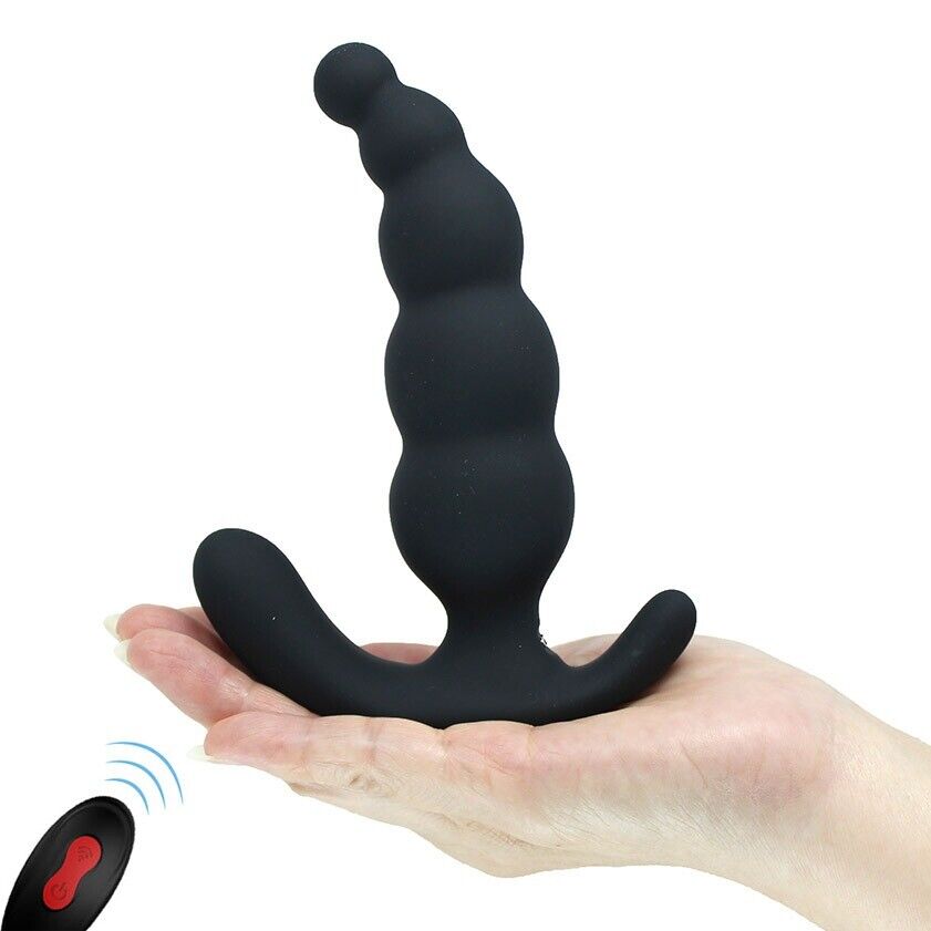 Remote Control Vibrating Prostate Massager Anal Beads Butt Plug Stimulator Vibe