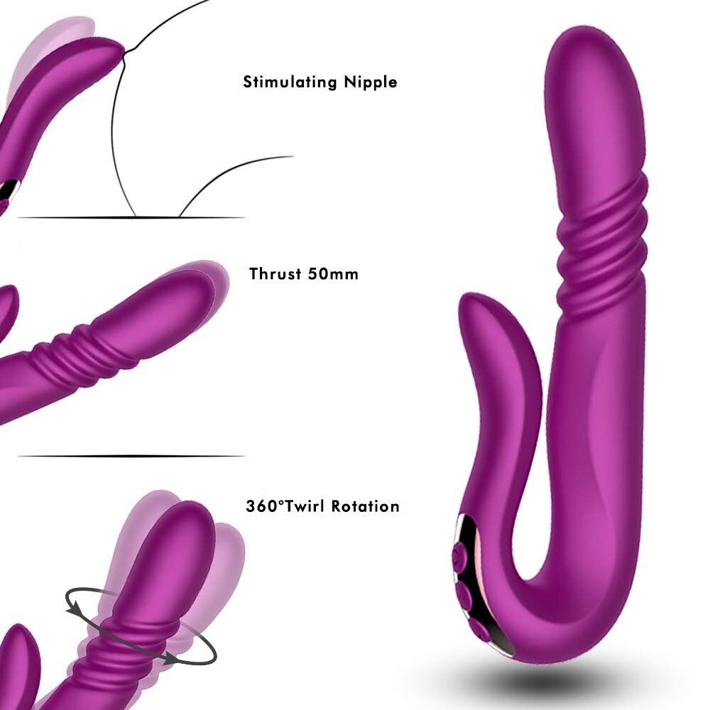 Double Ended Thrusting G-spot Anal Dildo Vibrator Sex-toys for Women Couples