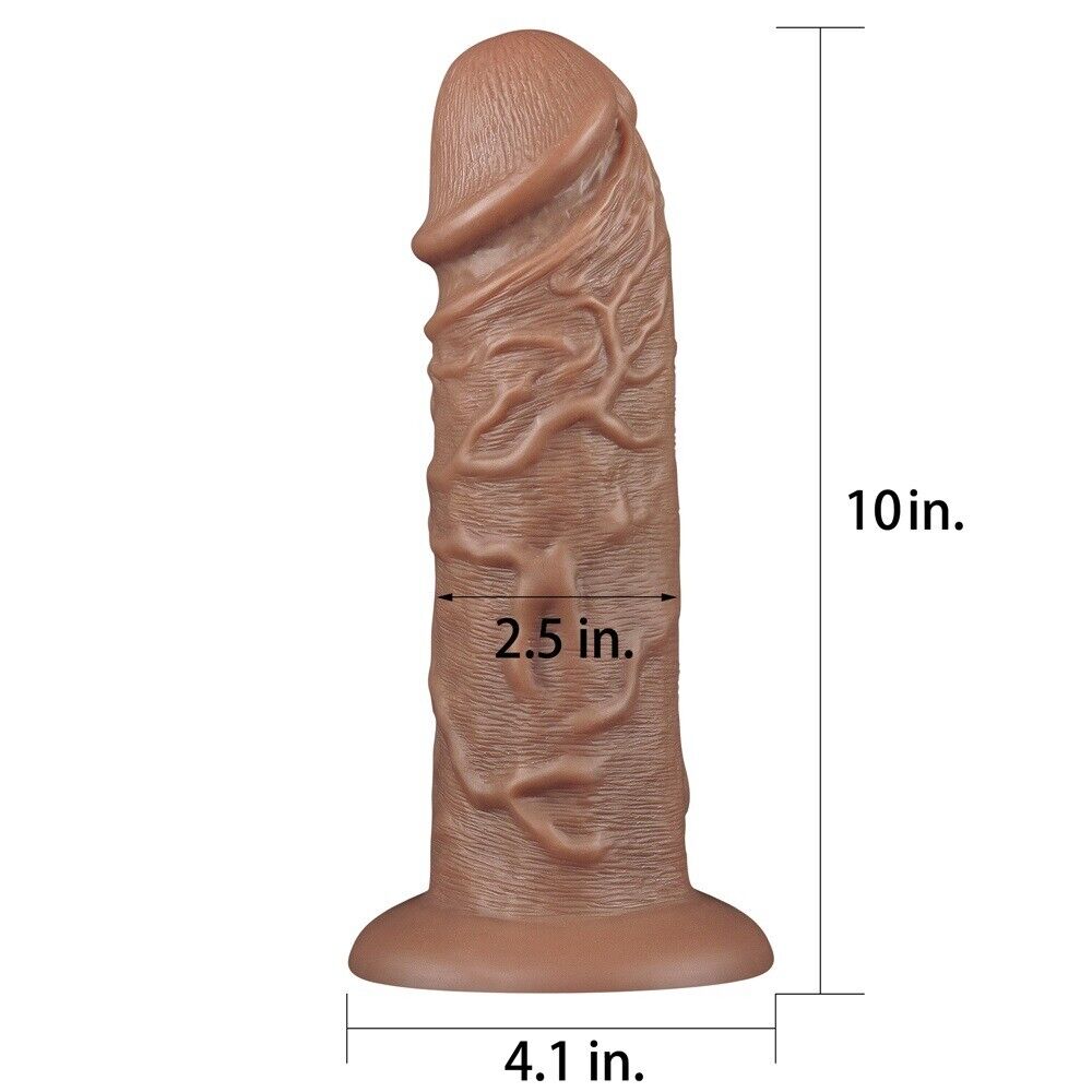 Black XXL 9" Huge Thick Realistic Anal G-spot Dildo Dong Cock Suction Cup Base