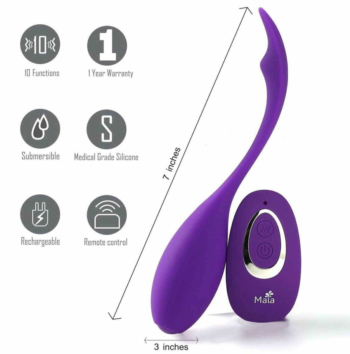 Maia Syrene Wireless Remote Control Bullet Vibrator Sex-toys for Women Couples