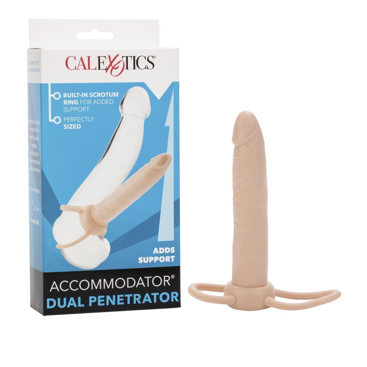 Accomodator Dual Penetrator Double Penetration Cock Ring DP Anal Sex Dildo Dong