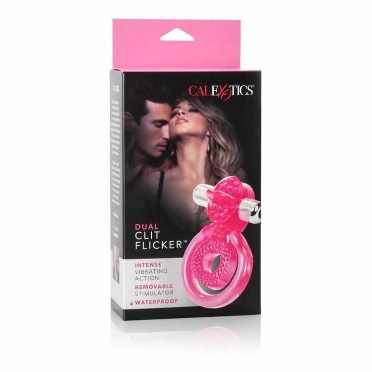 Dual Clit Flicker Tongue Vibrating Penis Erection Enhancer Cock Ring Sex Toy