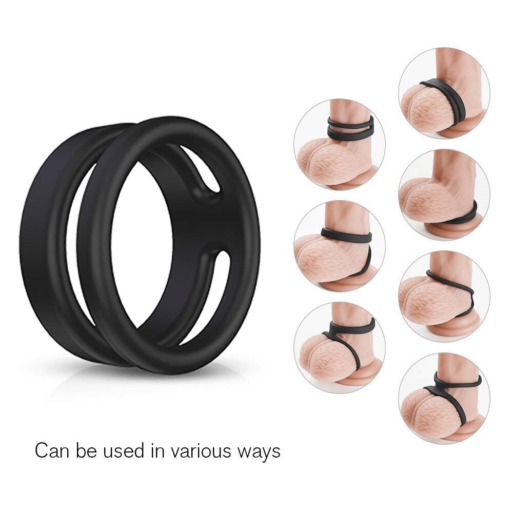 Silicone Male Penis Cock Balls Ring Set Prolong Delay Sex Toys for Men Couples