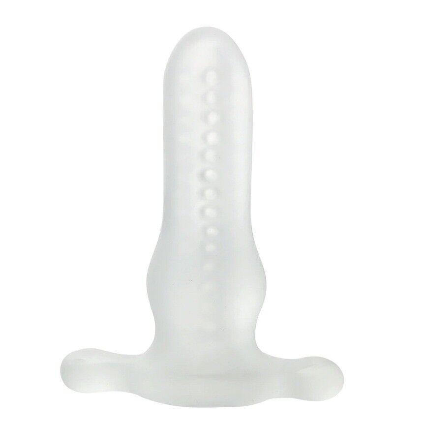 Stretchy Girth Enhancing Anal Penetration Penis Stroker Sleeve Hollow Butt Plug