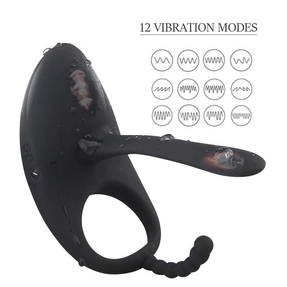 Silicone Vibrating Penis Cock Ring Male Enhancer Sex Toys for Men Women Couples