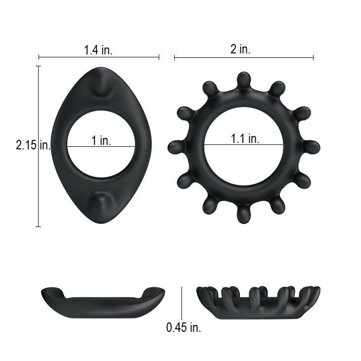 2 Stretchy Silicone Male Penis Erection Enhancer Delay Prolong Sex Cock Rings