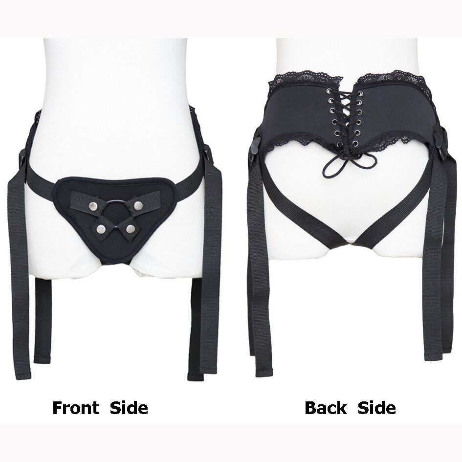 Laced Corset Style Universal Strap On Harness with Rubber O Ring Sex Toys