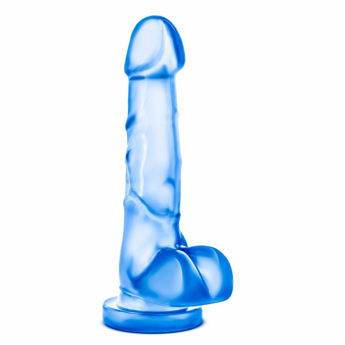 Beginner Realistic Jelly G-spot Anal Dildo Dong Cock with Balls and Suction Cup