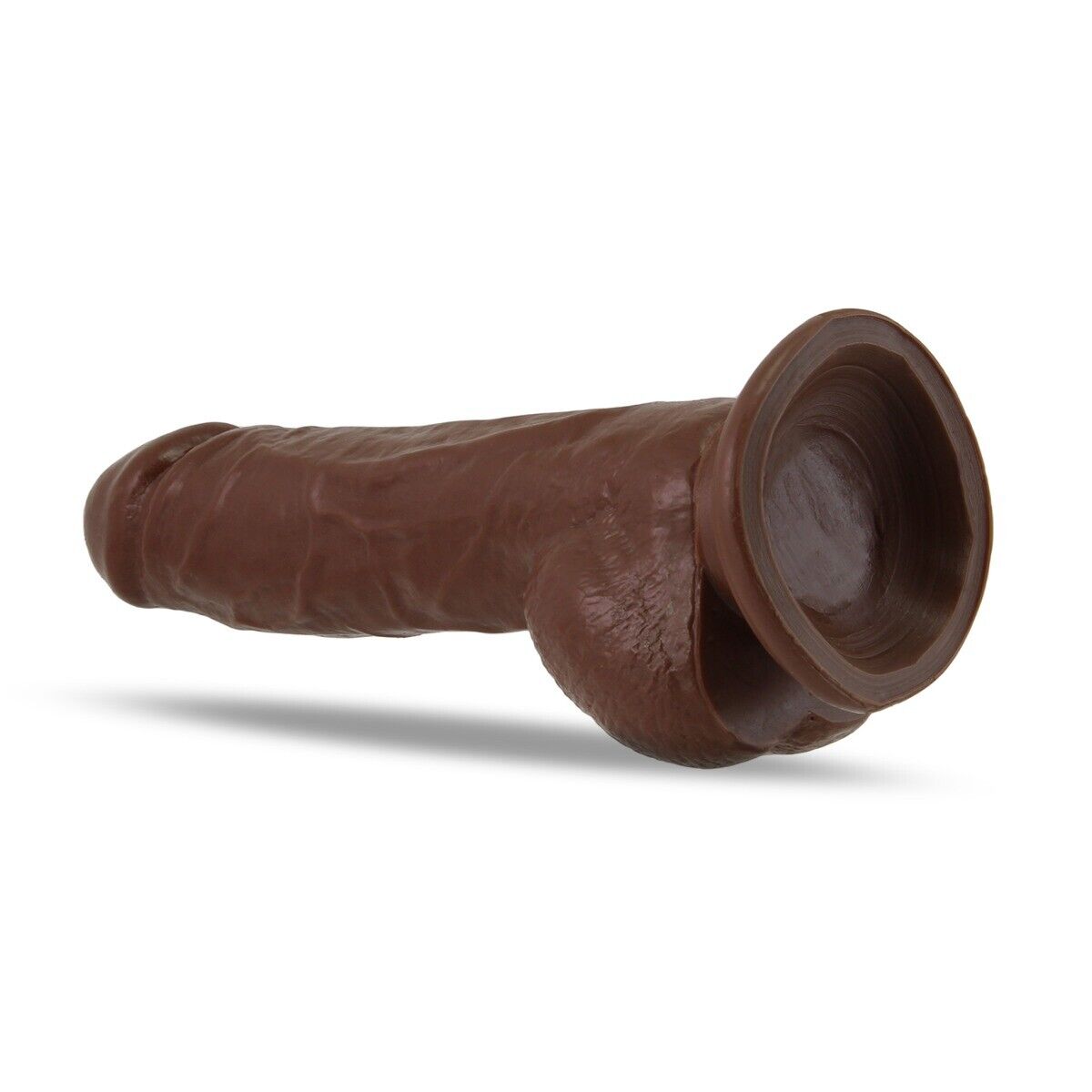 8.9" Extra Large Realistic Black Cock and Balls Dildo Dong with Suction Cup