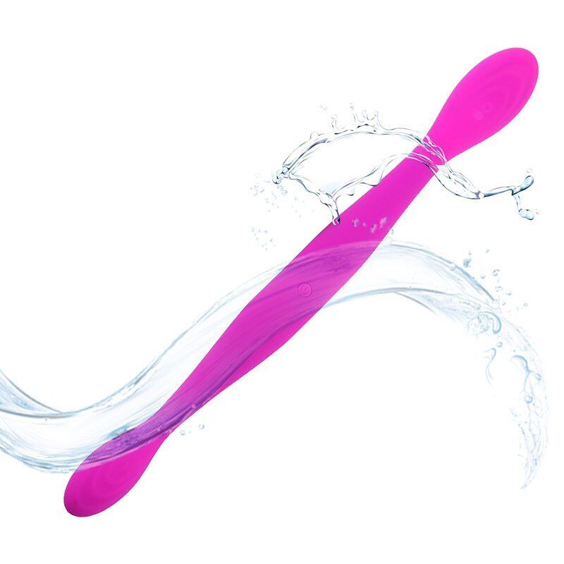 Flexible Double Dual Ended G-spot Anal Vibrator Dildo Dong Sex-toys for Women