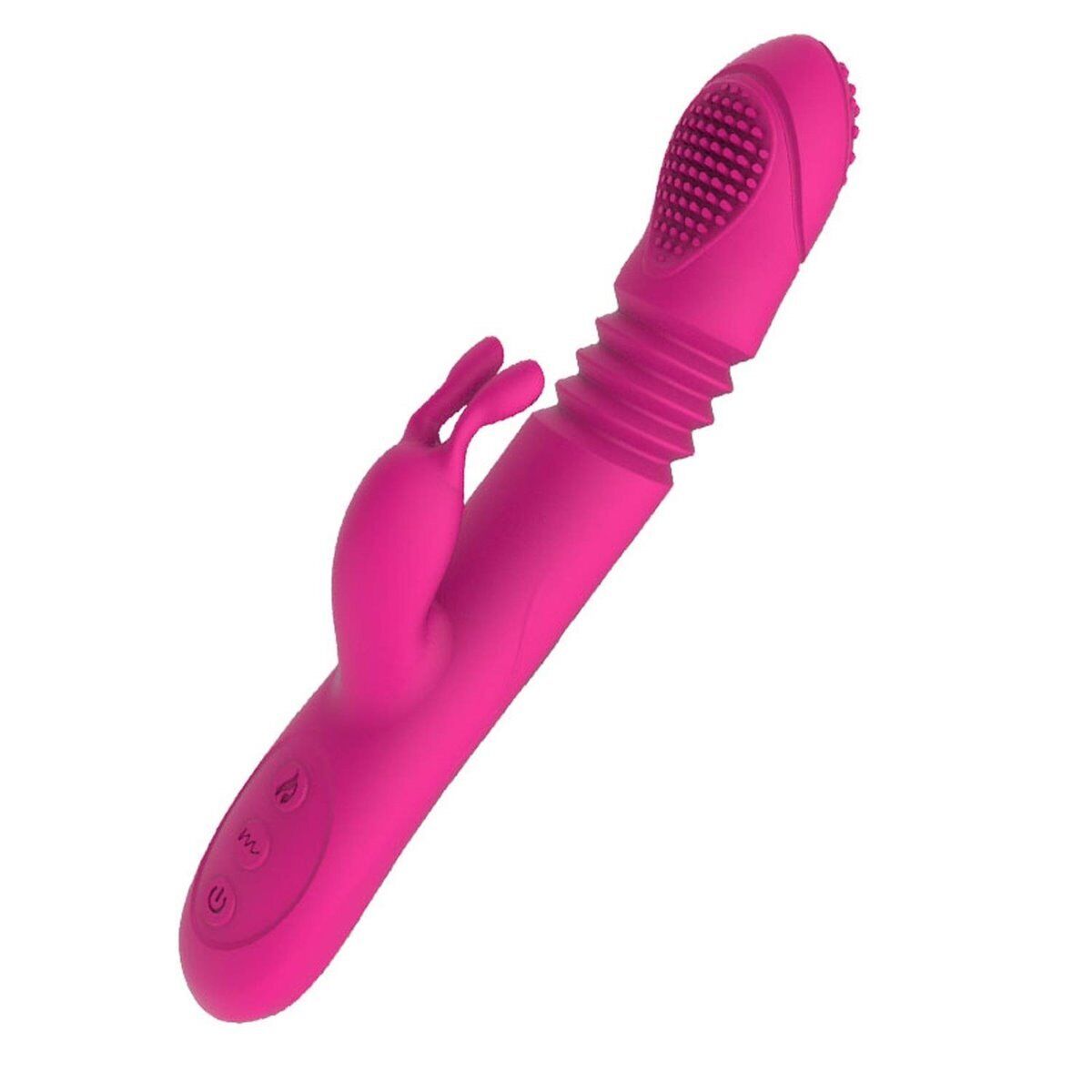 Slim Rechargeable Thrusting Rabbit Vibrator Dildo Sex-toys for Women Couples