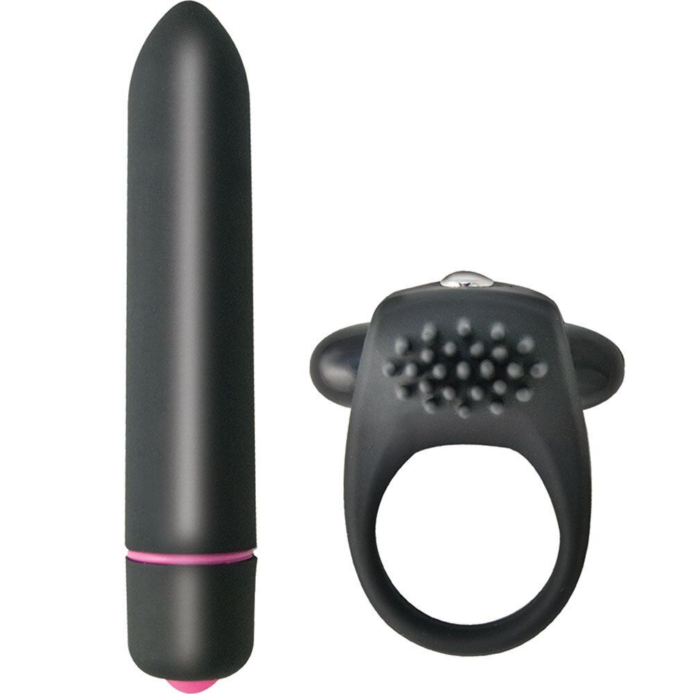 Vibrating Male Penis Enhancer Cock Ring and Bullet Vibrator Couple Sex Toys