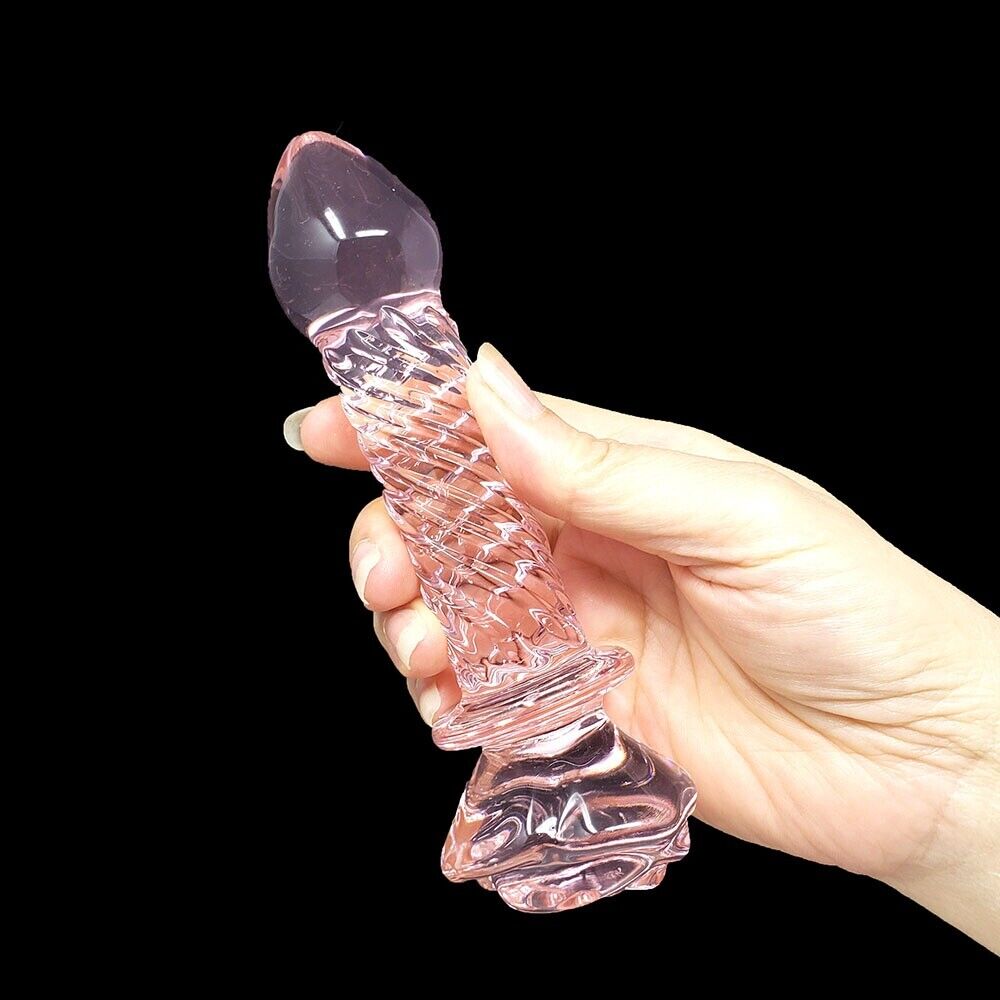 Pink Glass Anal Butt Plug Dildo Beads Anal Sex Toys for Men Women Couples