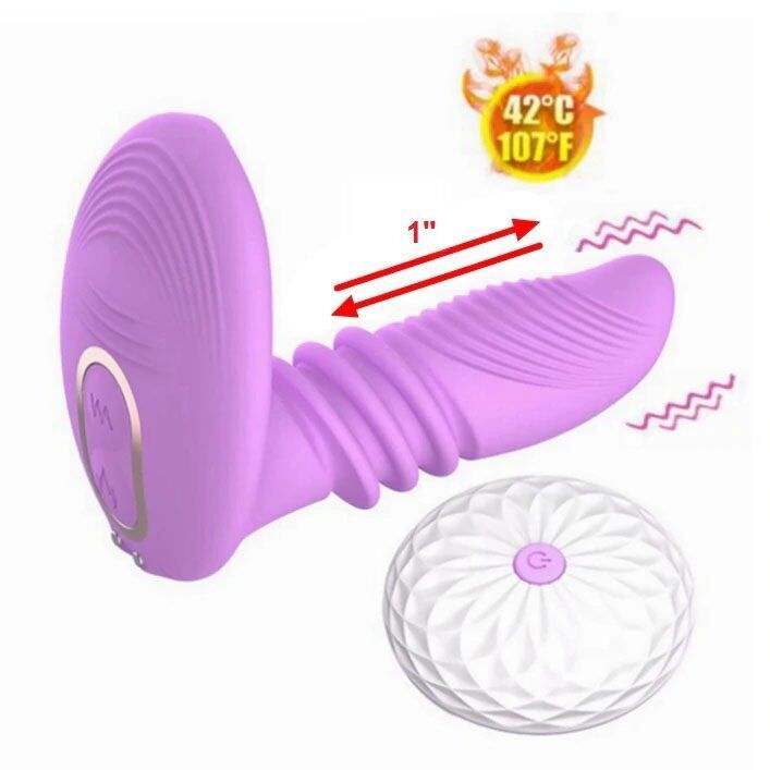 Wireless Remote Control Vibrating Thrusting Stroking Clit G-spot Vibrator Dildo