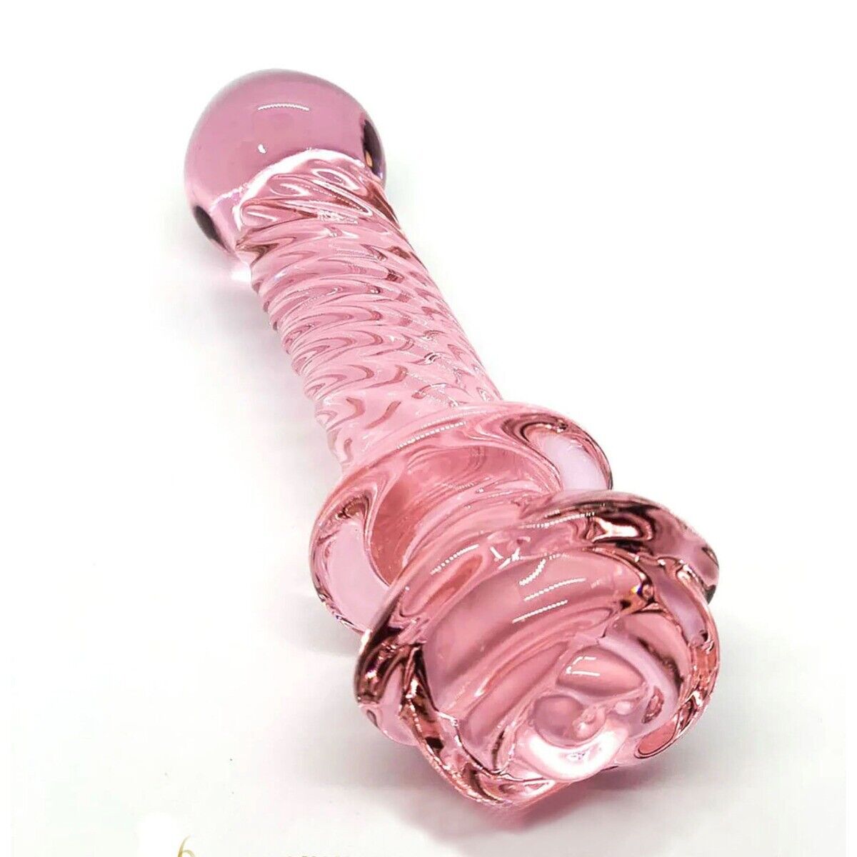 Pink Glass Anal Butt Plug Dildo Beads Anal Sex Toys for Men Women Couples