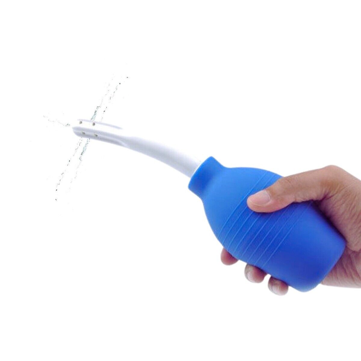 Blue Anal Douche Enema Bulb with Flexible Nozzle Anal Vaginal Cleansing System